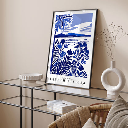 French Riviera Cote d Azur Blue Art Print