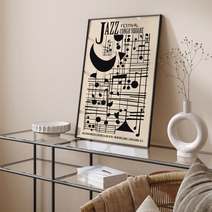 Abstract Notes Jazz Music Poster