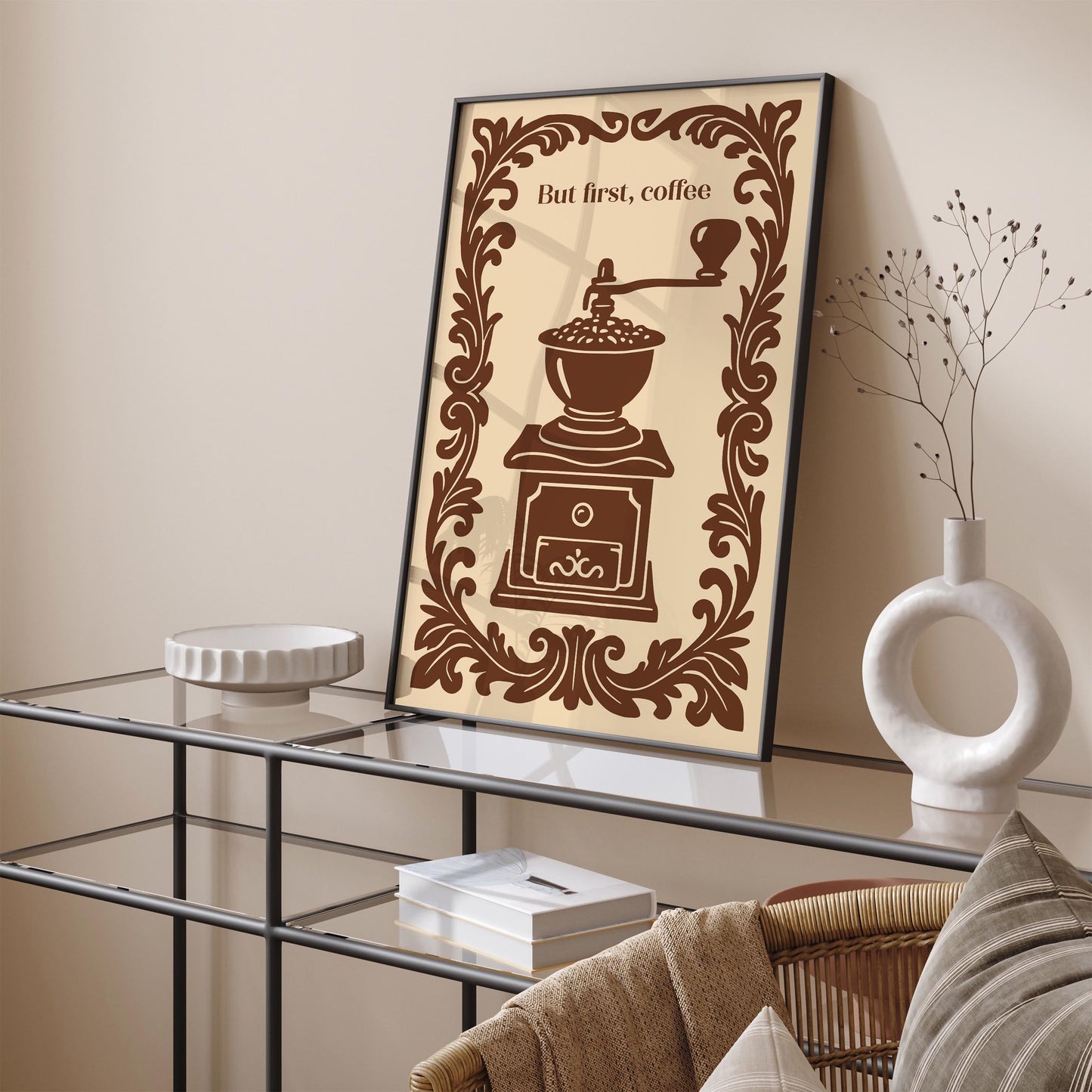 But First Coffee Poster - Vintage Kitchen Wall Art