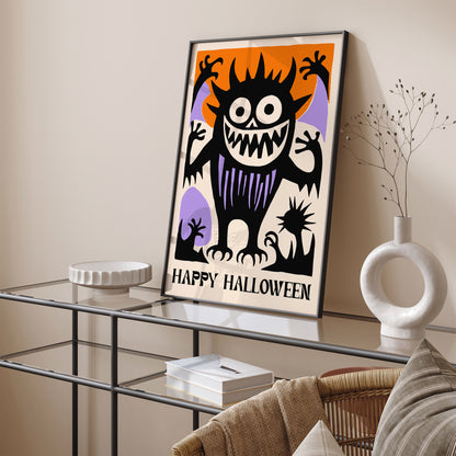 Happy Halloween Spooky Monster Wall Art 2024