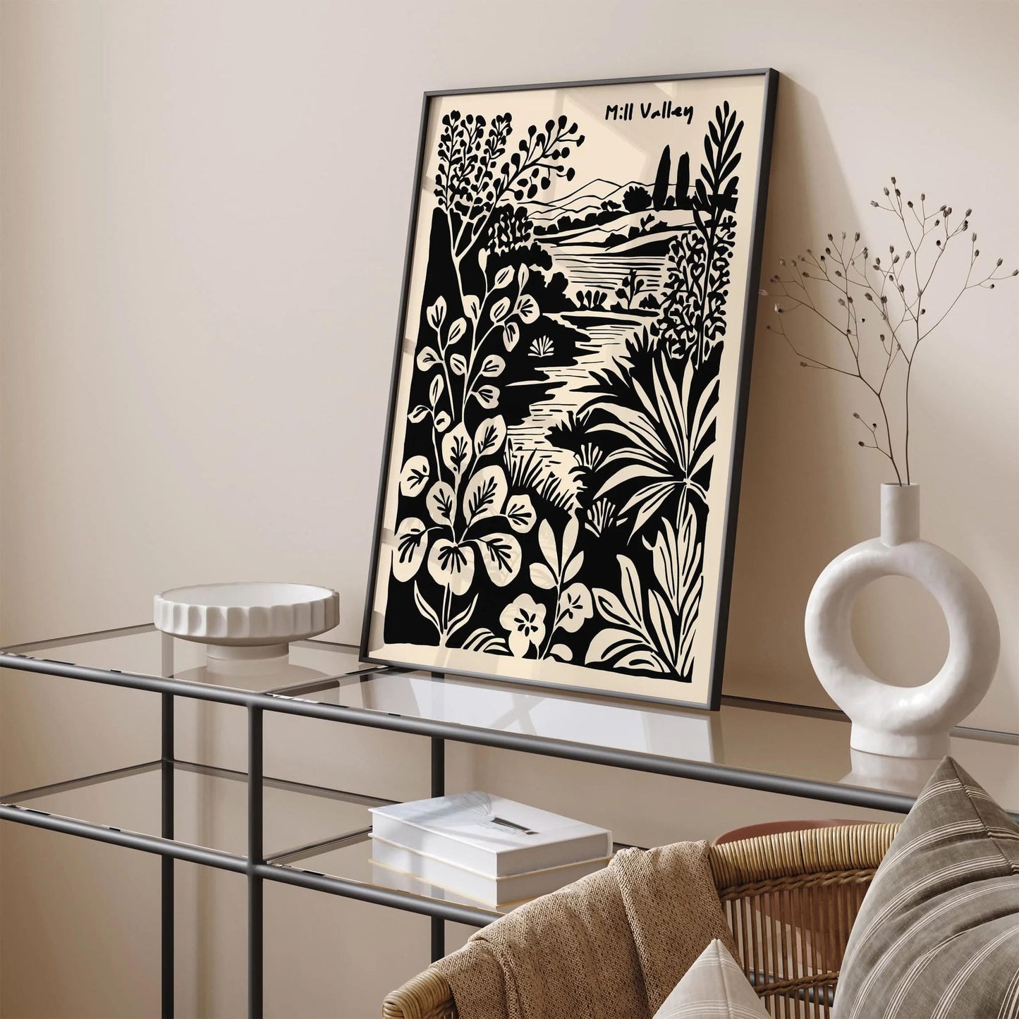 Mill Valley Travel Black Ink Poster