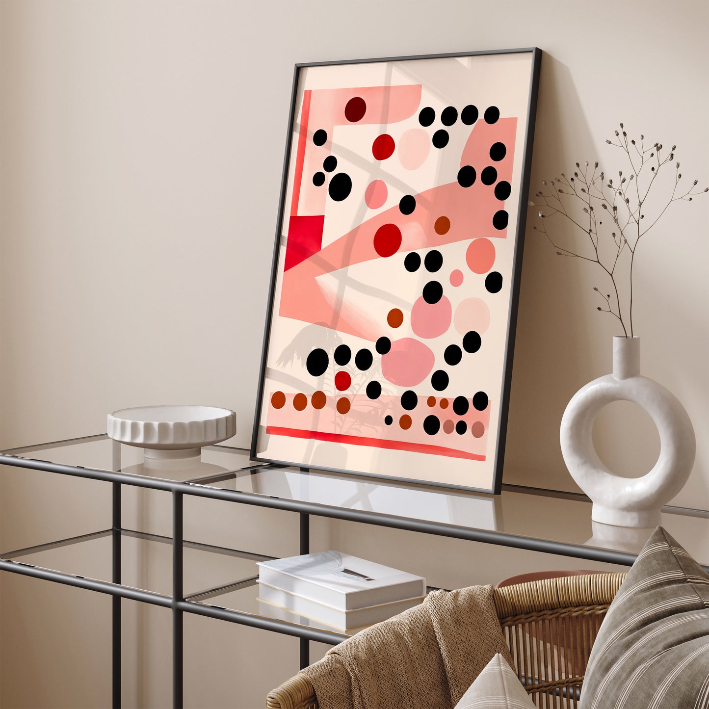 MCM Pink Shades Dots Pattern Art Print