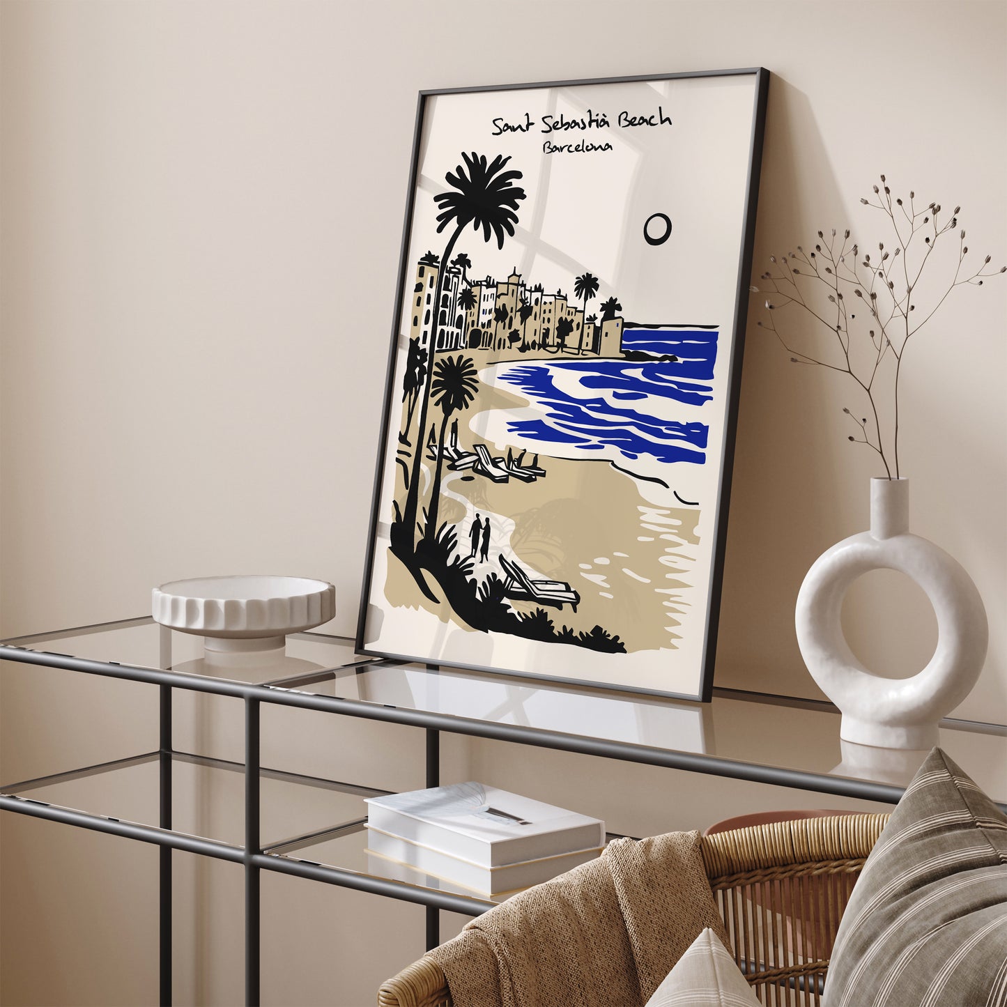 San Sebastia Barcelona Beach Poster