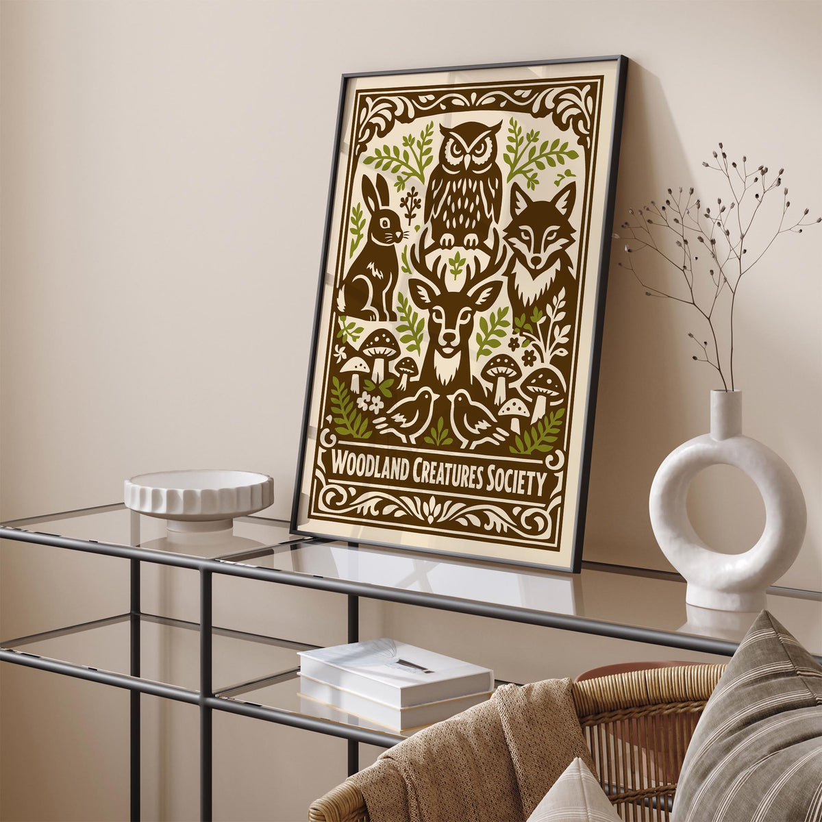 Woodland Animals Poster – Cute Kids Room Wall Art