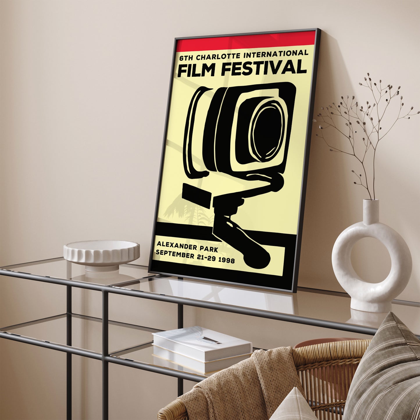 1998 Charlotte Film Festival Retro Poster