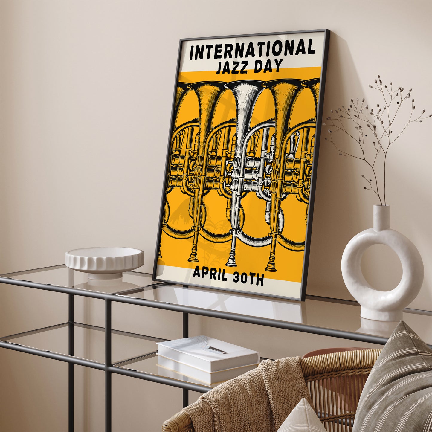 Jazz Day Yellow Music Art Print