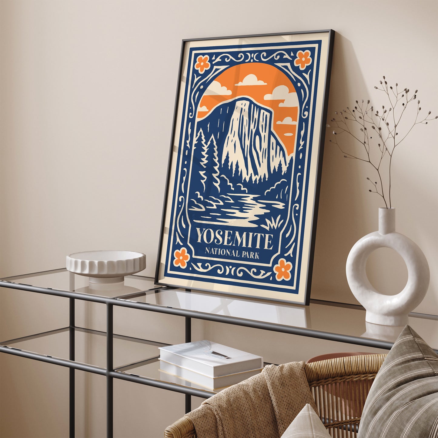 Yosemite National Park Blue Travel Poster