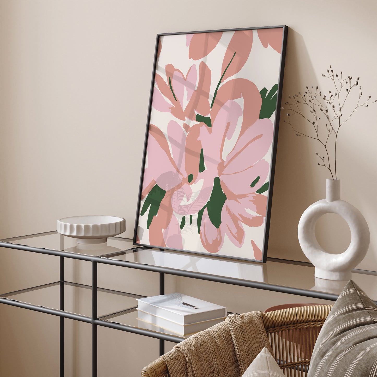 Abstract Pastel Flowers Poster Print