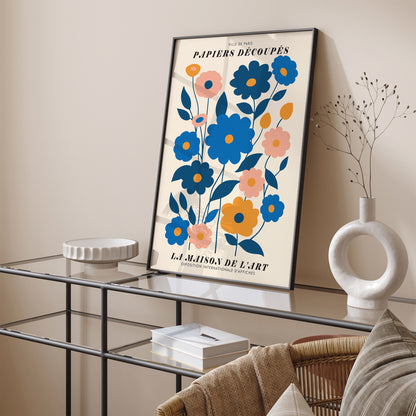 French Blue Floral Art Print 2025