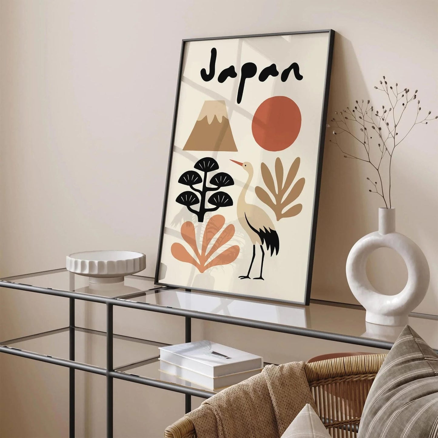 Japan Neutral Tones Travel Art Print