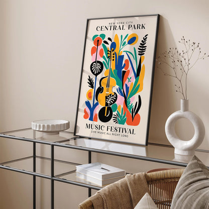 New York Central Park Poster – Music Festival Retro Art