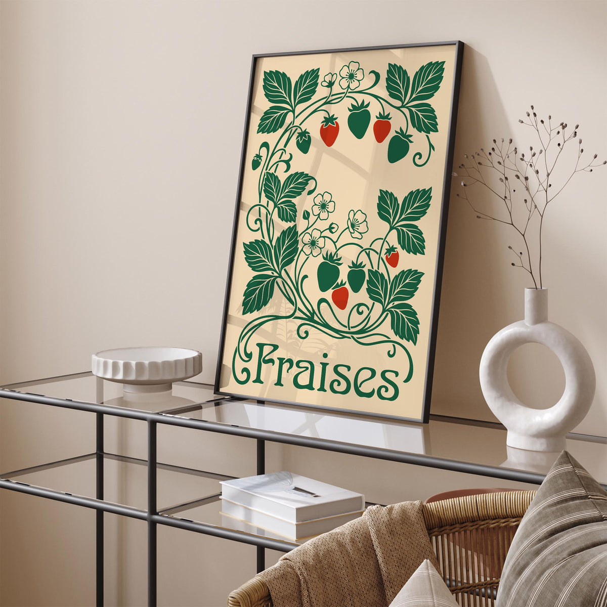 Vintage Strawberry Poster
