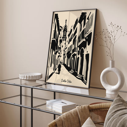 Dolce Vita Italian Cityscape Poster