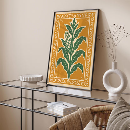 Corn Plant Poster, Farmhouse Kitchen Wall Decor