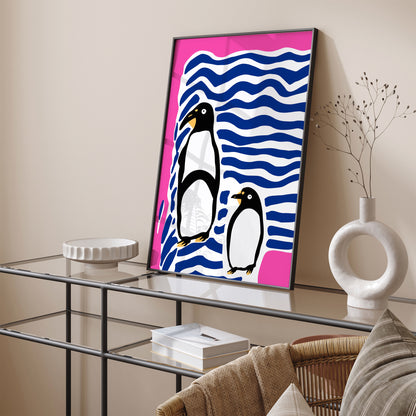 Cute Penguins Artistic Wall Art Print