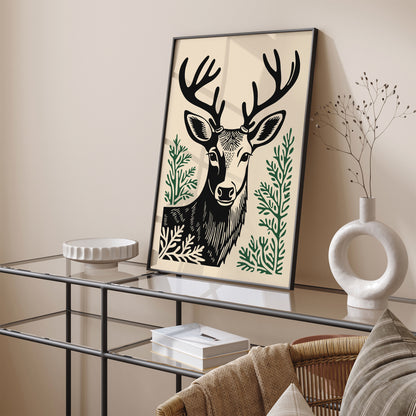 Reindeer Portrait Art Print