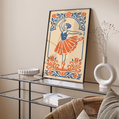 Vintage Ballerina Dancer Wall Art Print