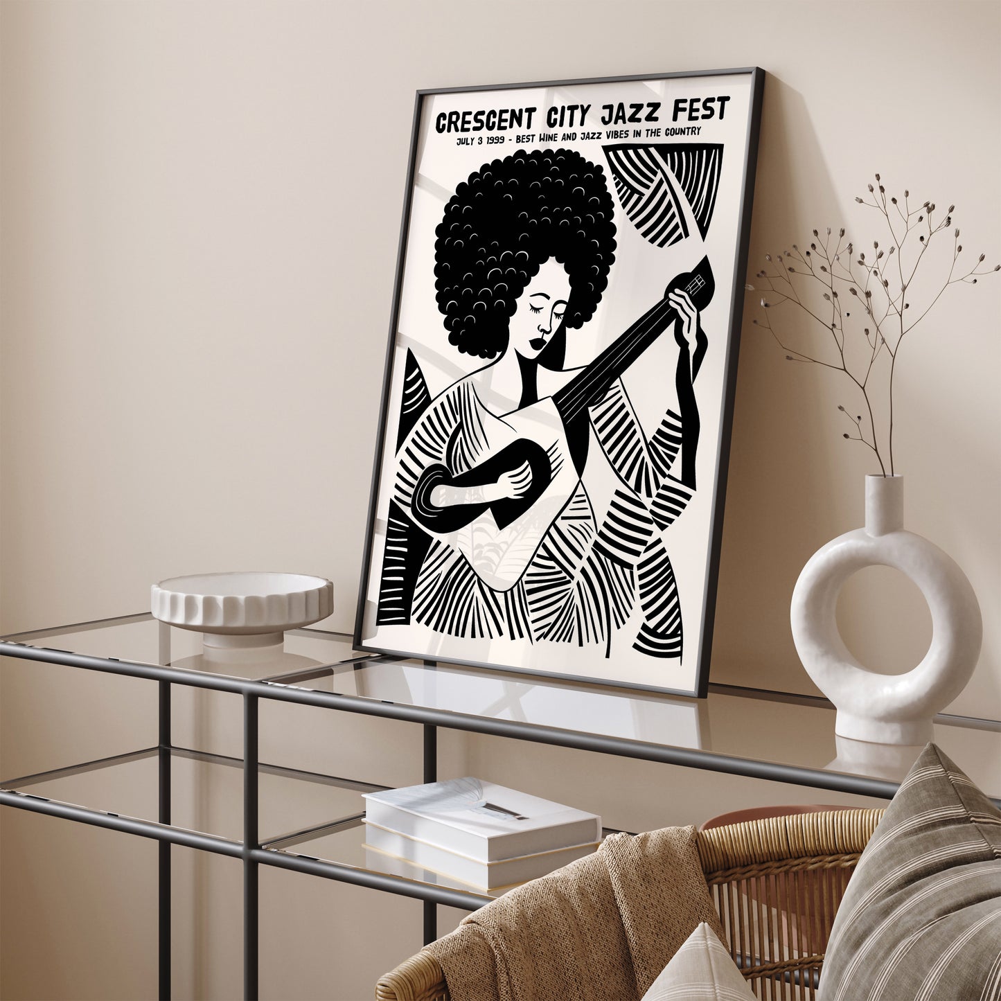 Crescent City Jazz Fest B&W Poster