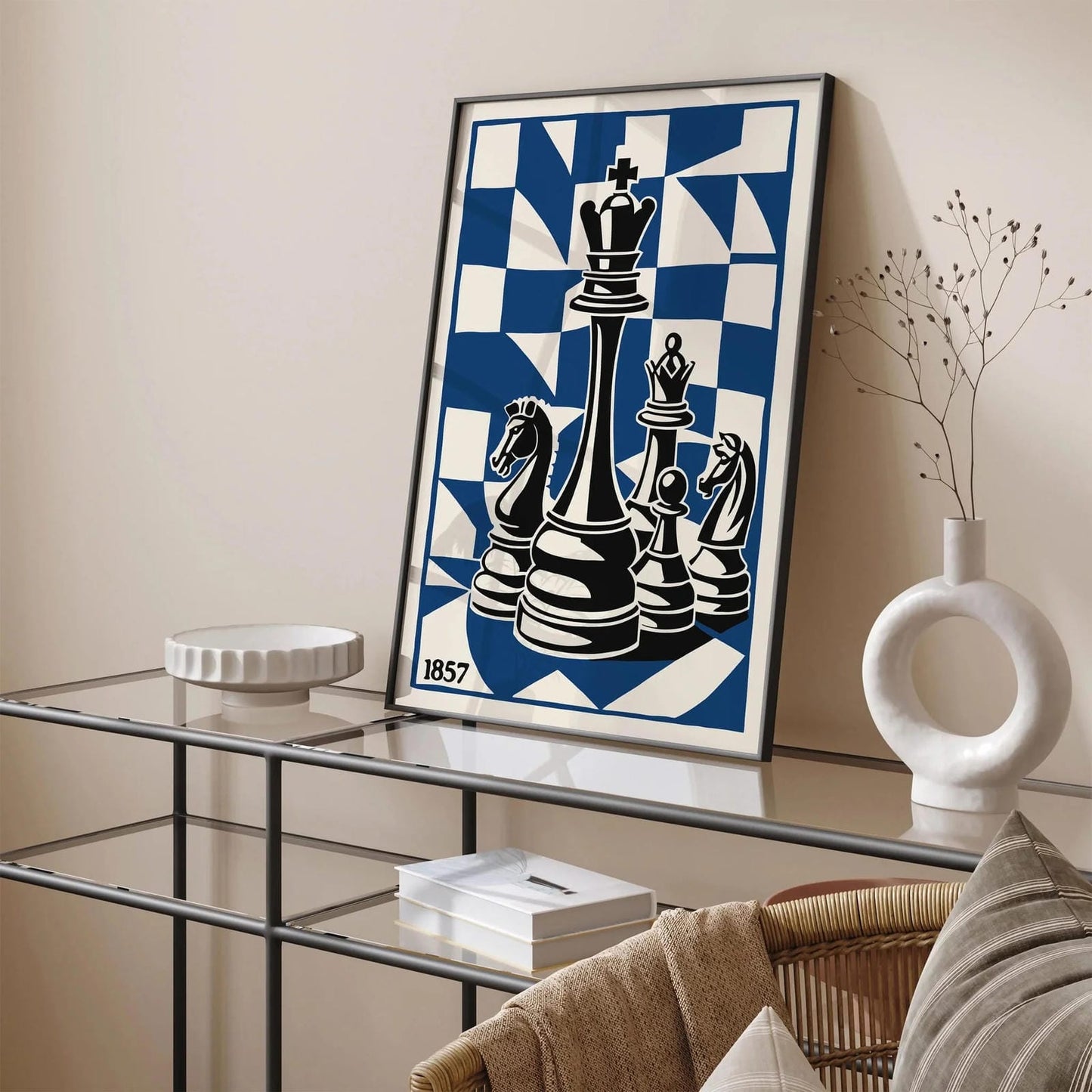 First National Championship USA 1857 Blue Poster