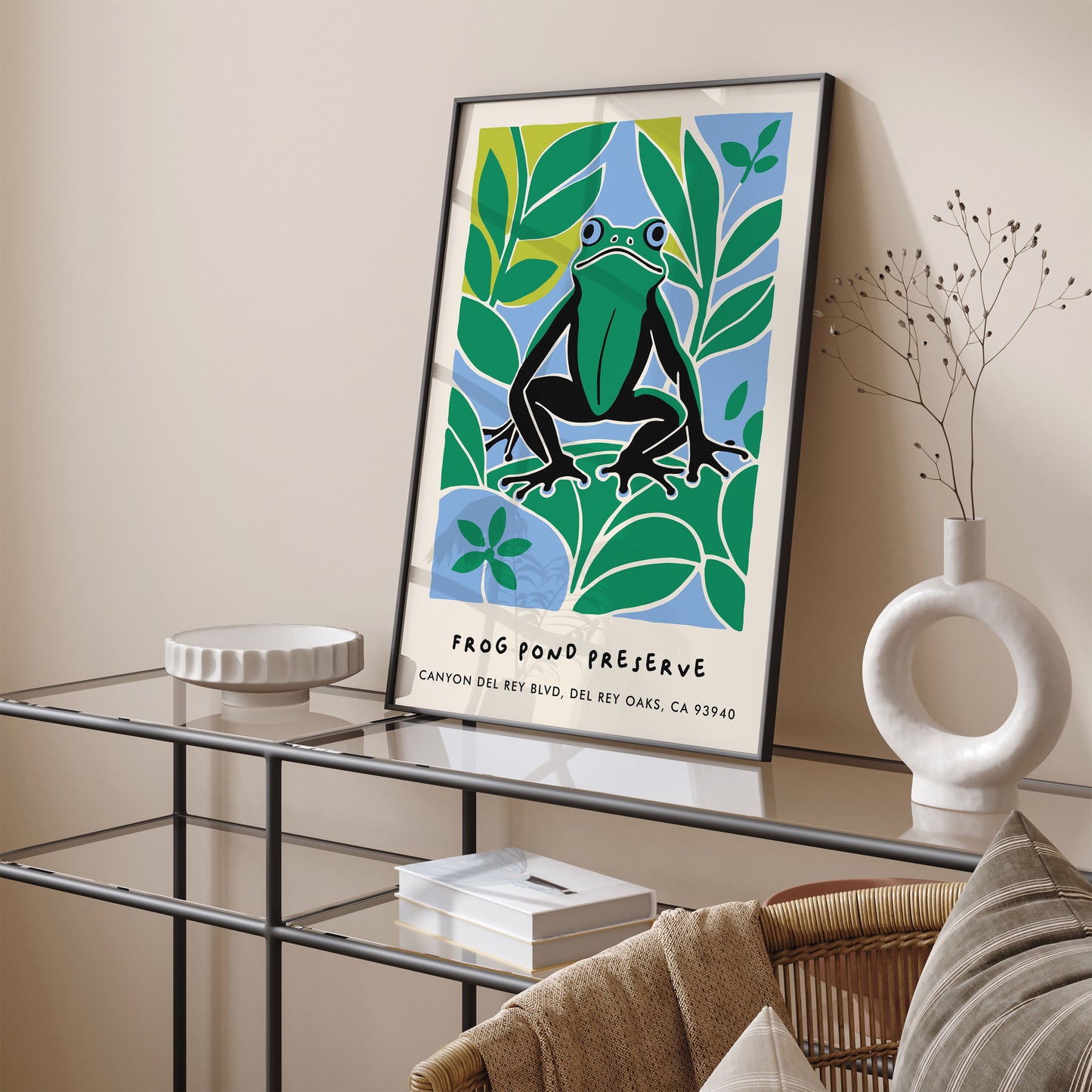 Frog Pond Nature Print - Cute Frog Decor