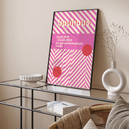Bauhaus 1919 Pink Abstract Poster