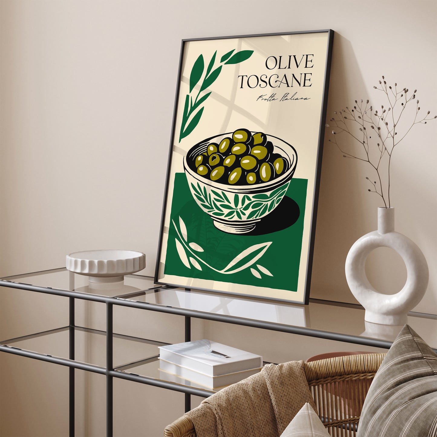 Frutta Italiana Olive Toscane Retro Poster