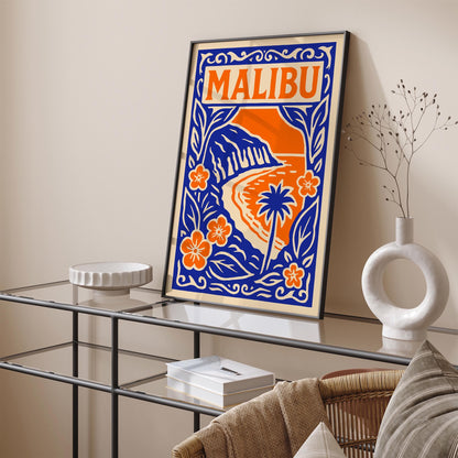 Malibu Travel Tropical Poster