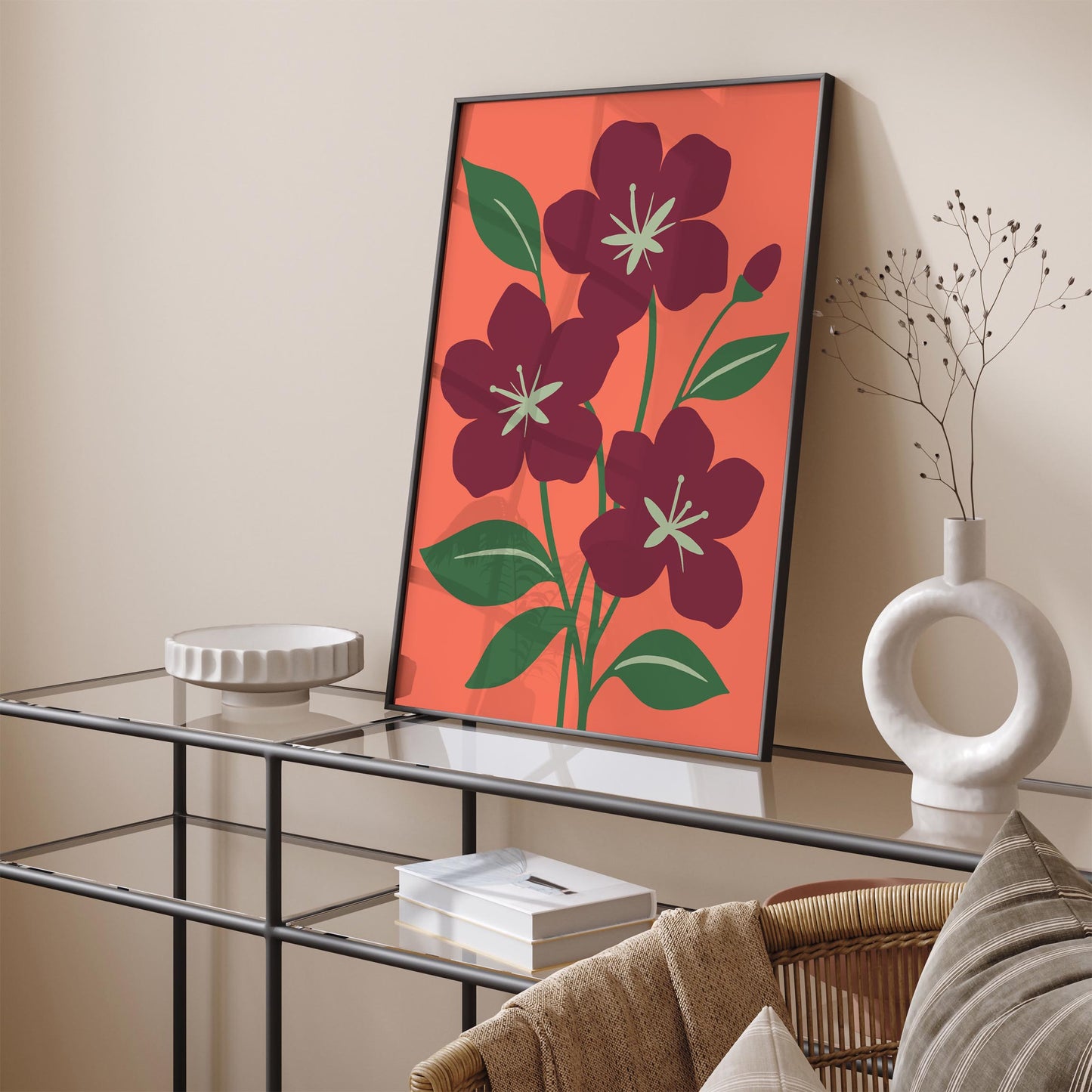 Azalea Flowers Poster - Colorful Bohemian Wall Art Print