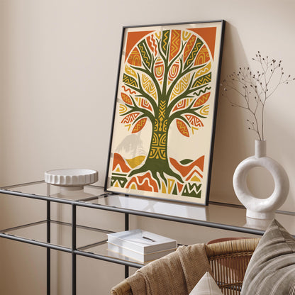 Afrohemian Tree of Life Wall Art Poster