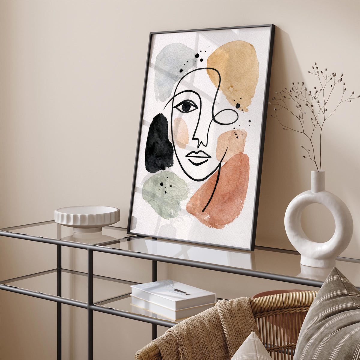 Abstract Face Line Art Poster