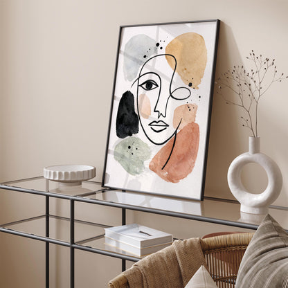 Abstract Face Line Art Poster
