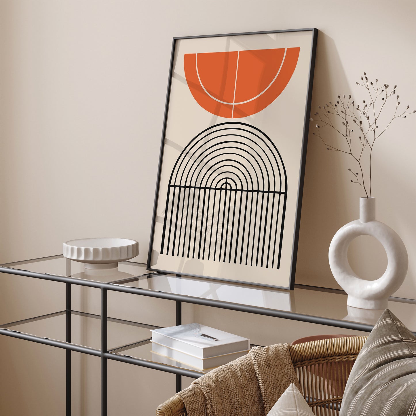 Mid Century Orange Arches Art Print