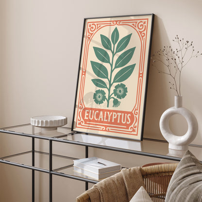Eucalyptus Flower Art Print in Pastel Tones Poster