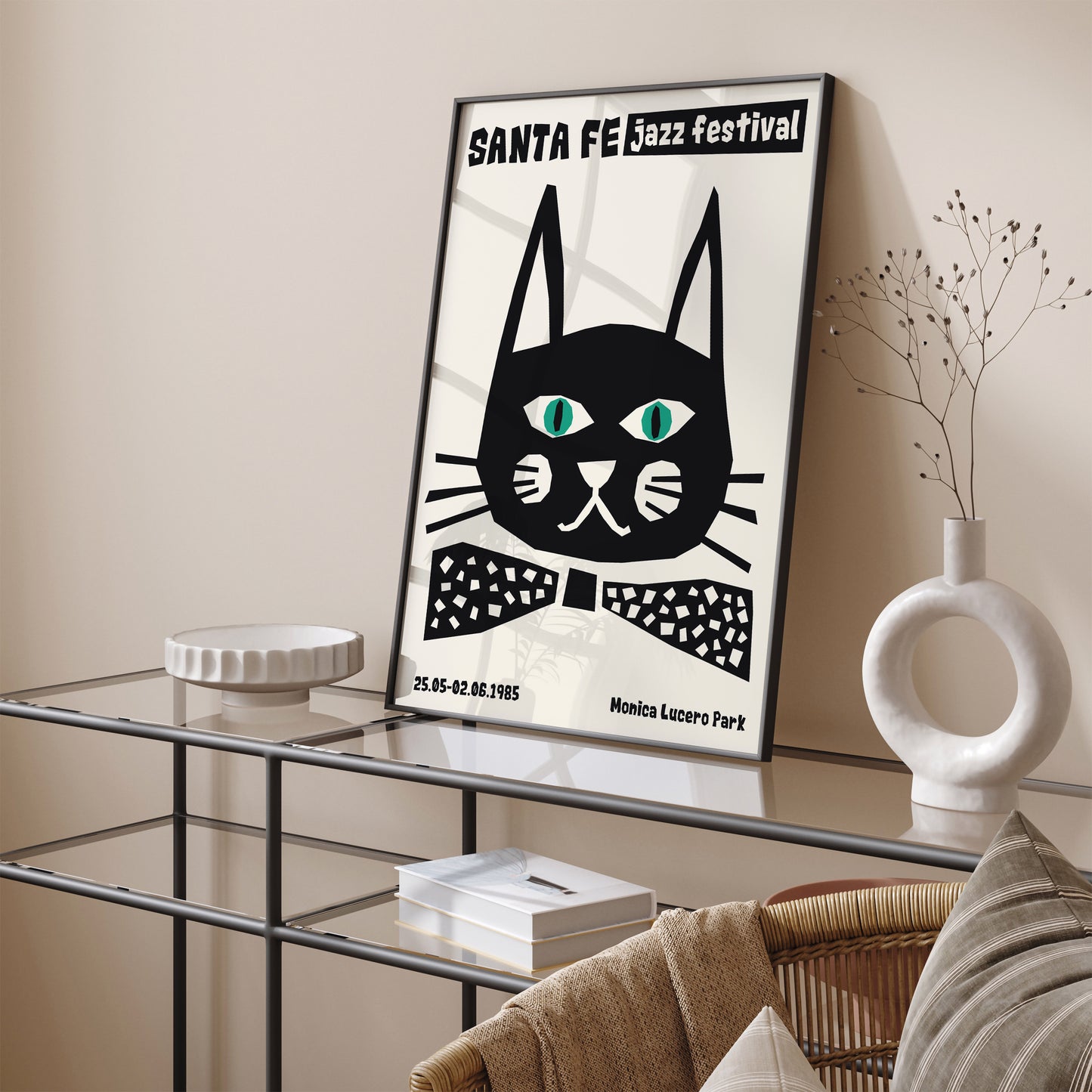 Santa Fe Jazz Festival - Cat Vintage Poster