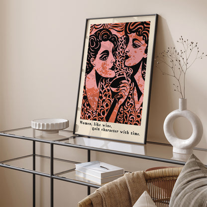 Feminine Wine Art Poster