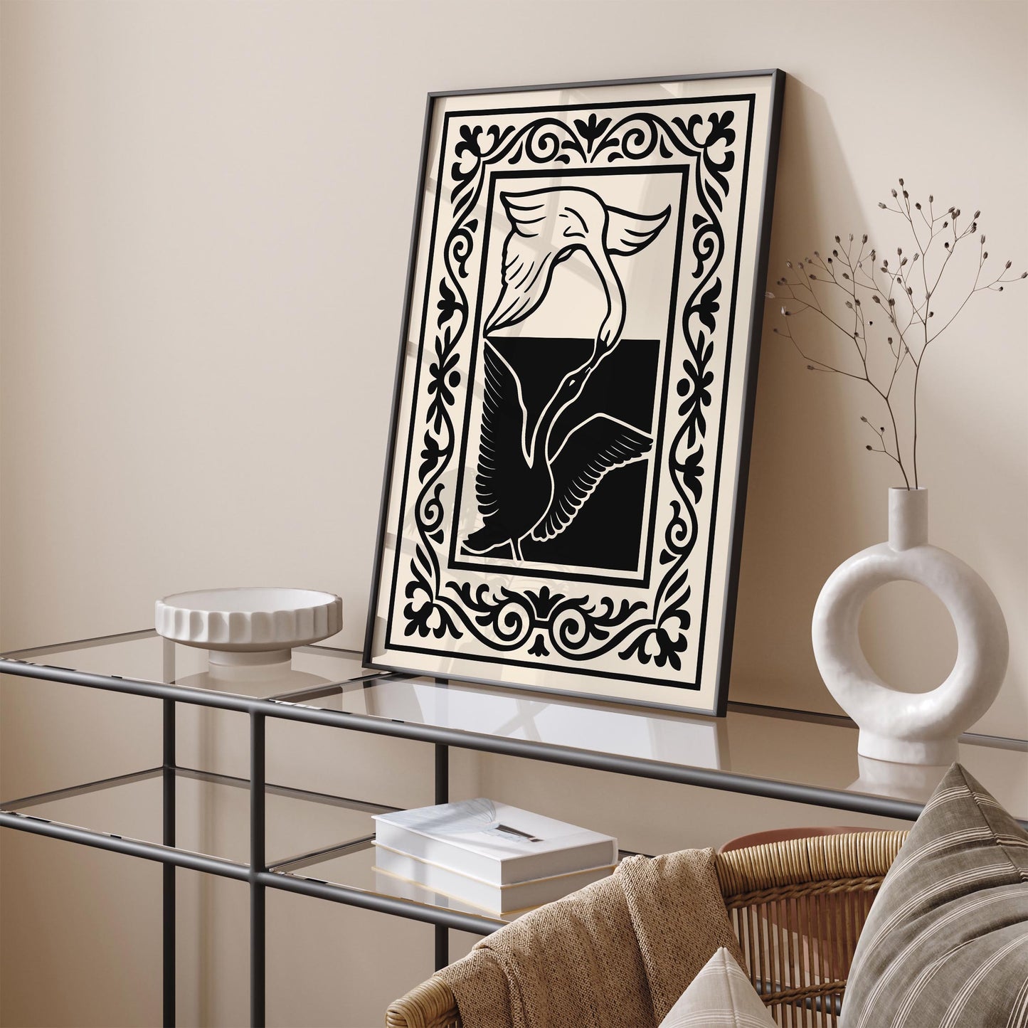 Black & White Swan Poster