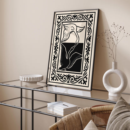 Black & White Swan Poster