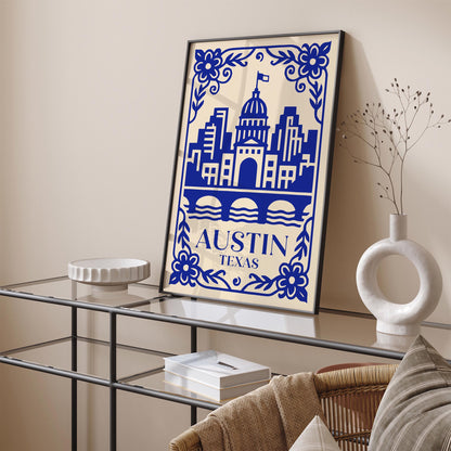Blue Austin Texas Travel Poster