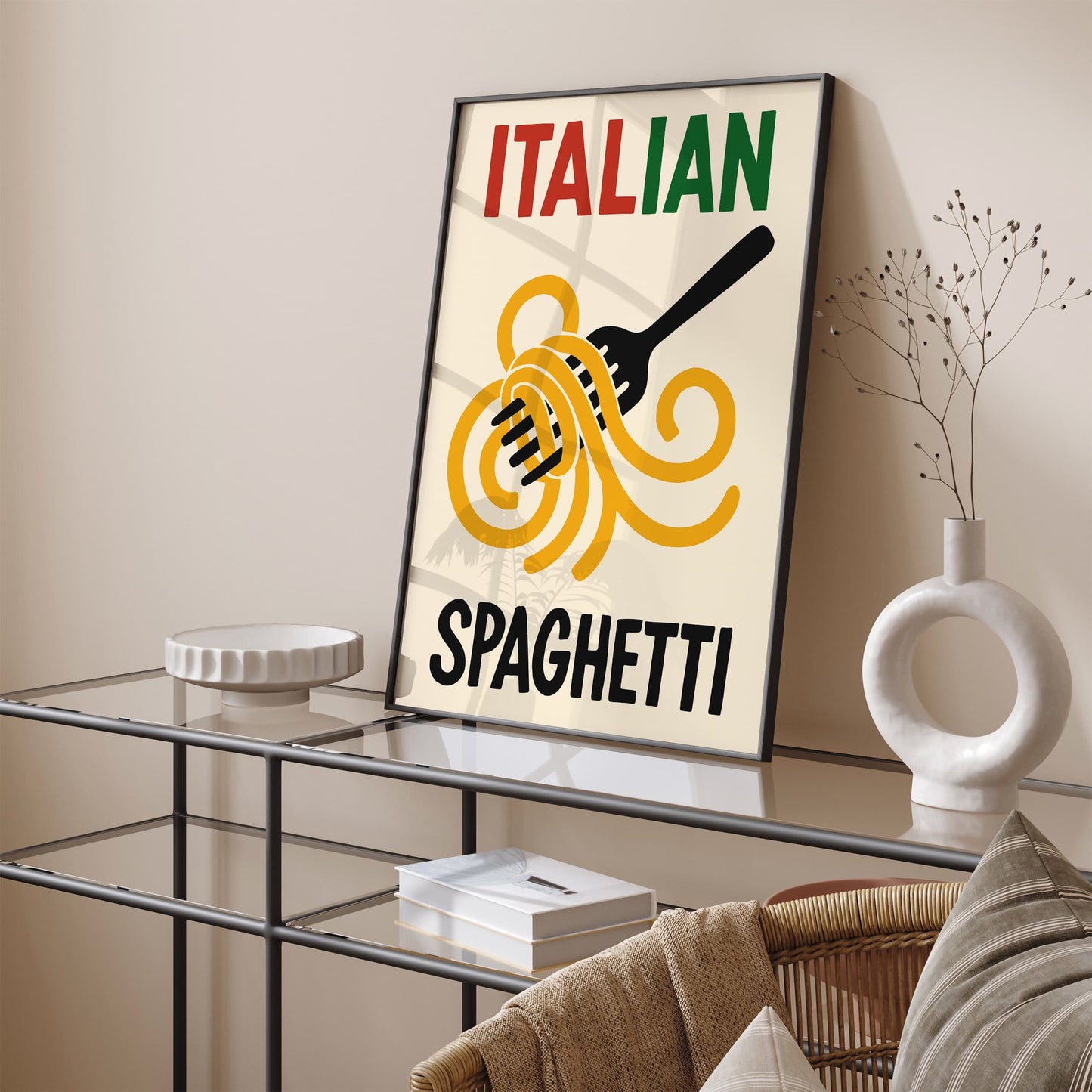 Italian Spaghetti Modern Kitchen Wall Decor Art Print