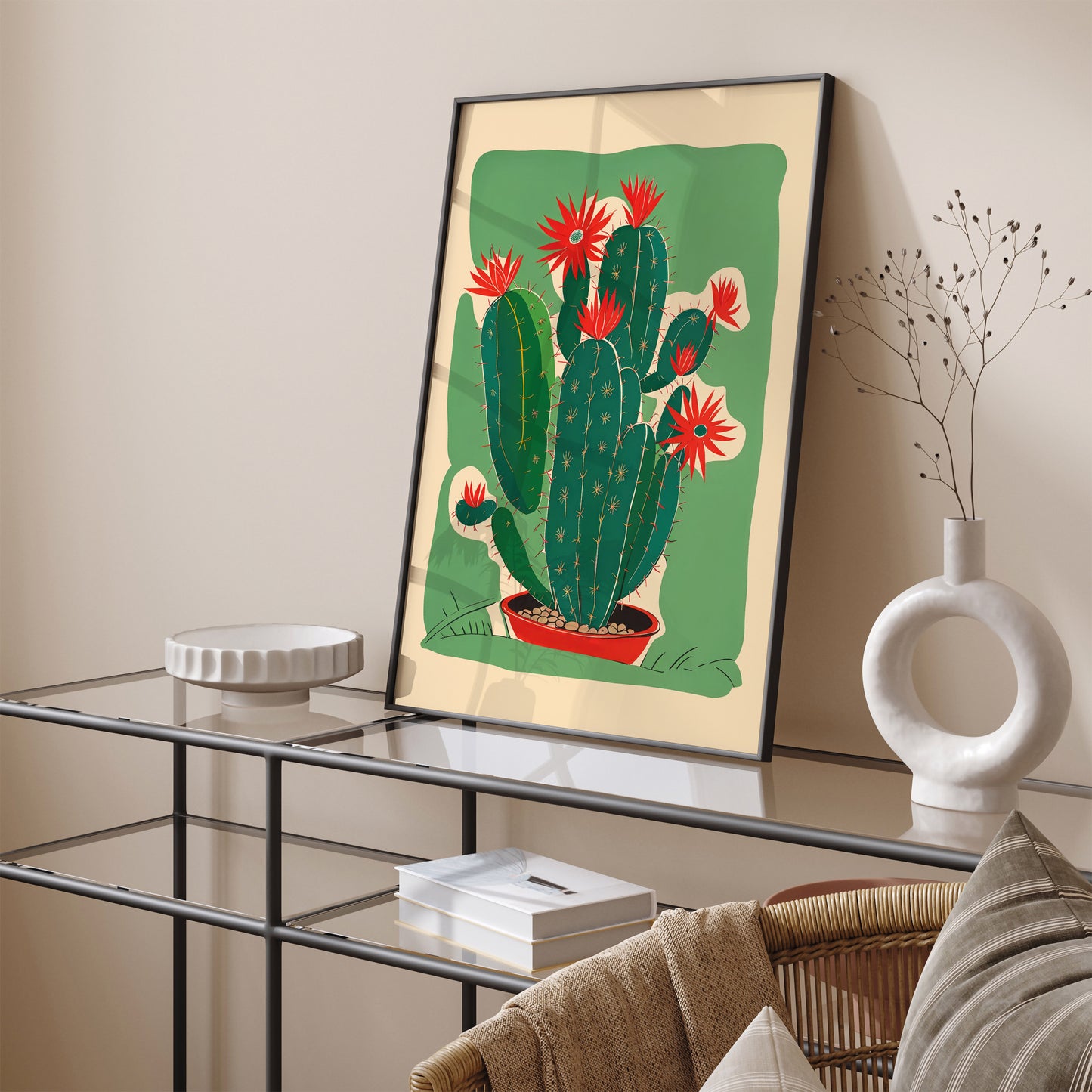 Retro Mid-Century Cactus Art Print