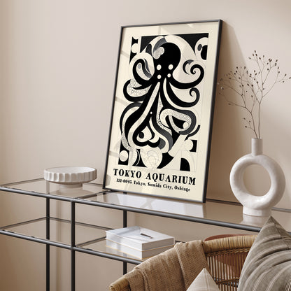 Tokyo Aquarium Black and White Poster