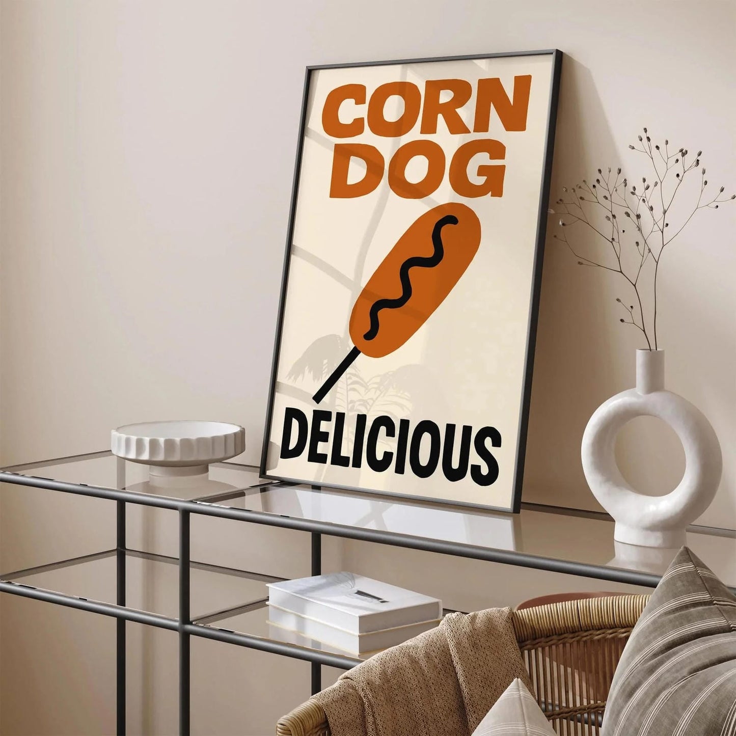 Corn Dog Delicious Pop Art Food Poster