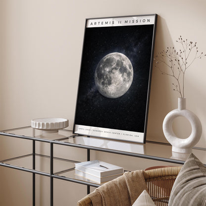 Artemis II Mission Poster, Space Travel Wall Art