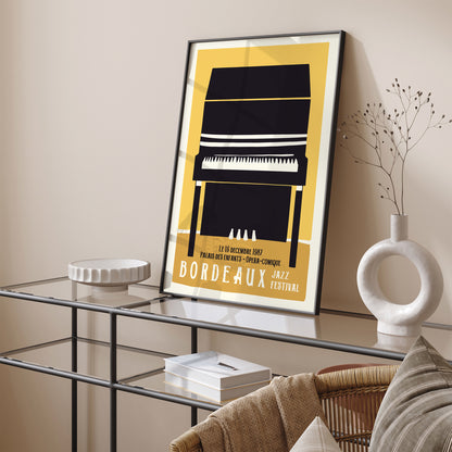 Bordeaux Jazz Festival Piano Poster