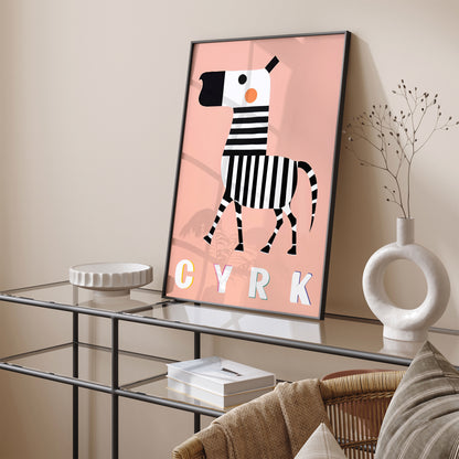 Funny Zebra Animal Cyrk Wall Art