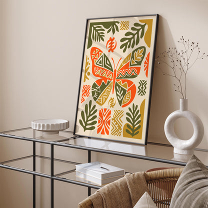 Boho Ethnic Butterfly Art Poster
