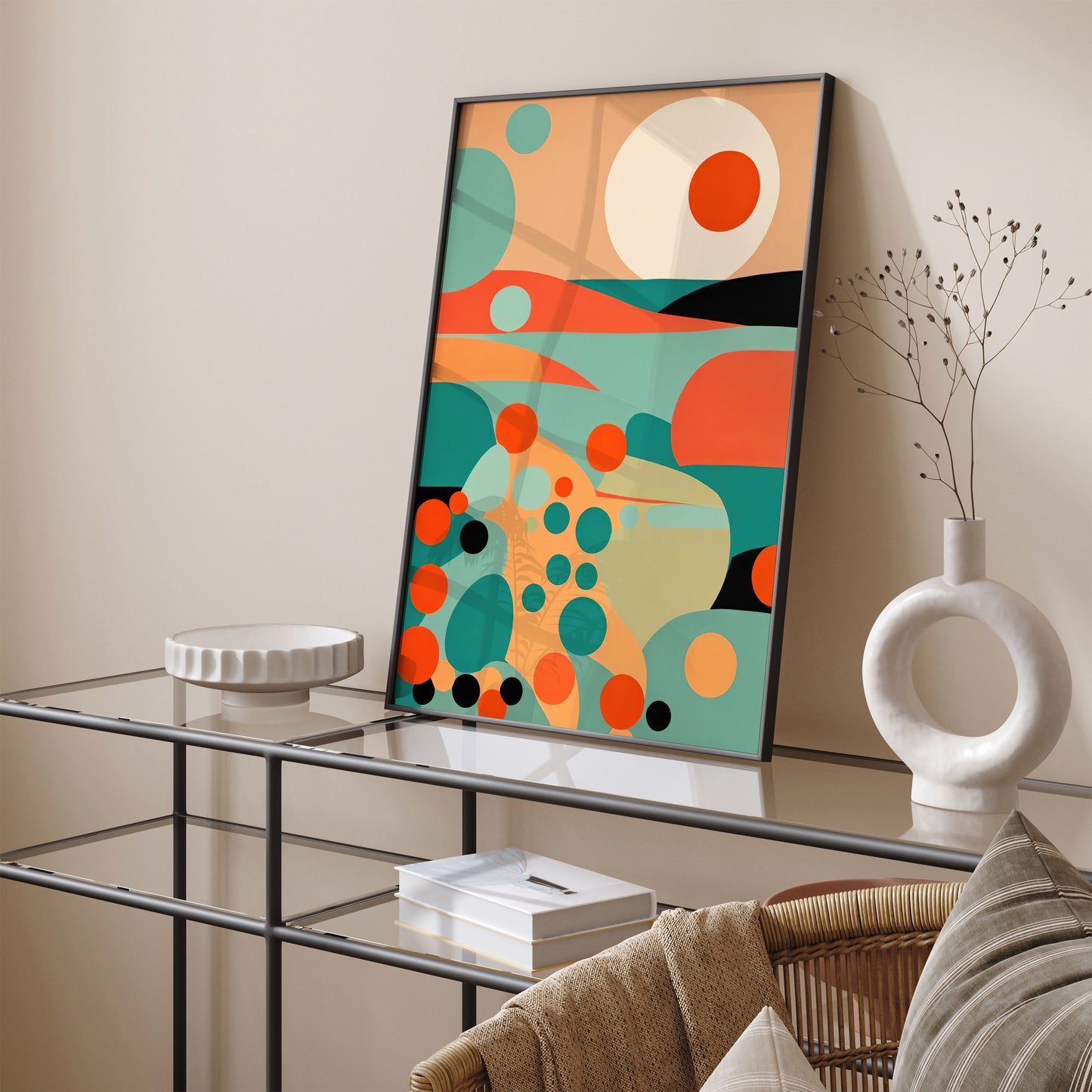 Abstract Mid-Century Sunset Poster