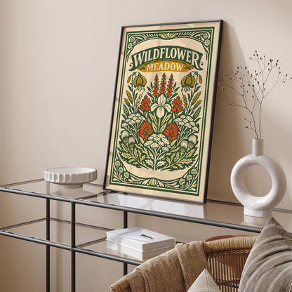 Vintage Wildflower Meadow Botanical Poster