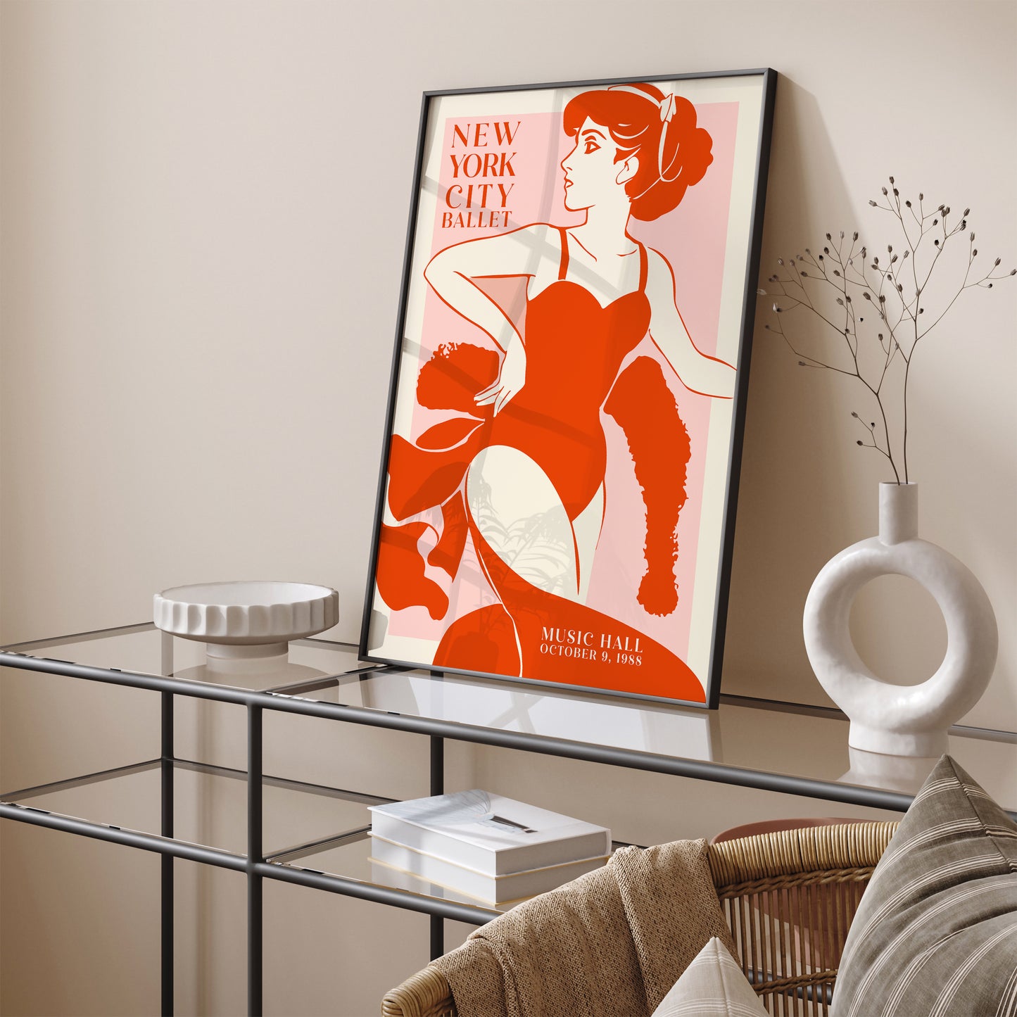 Ballet School NYC Red Poster