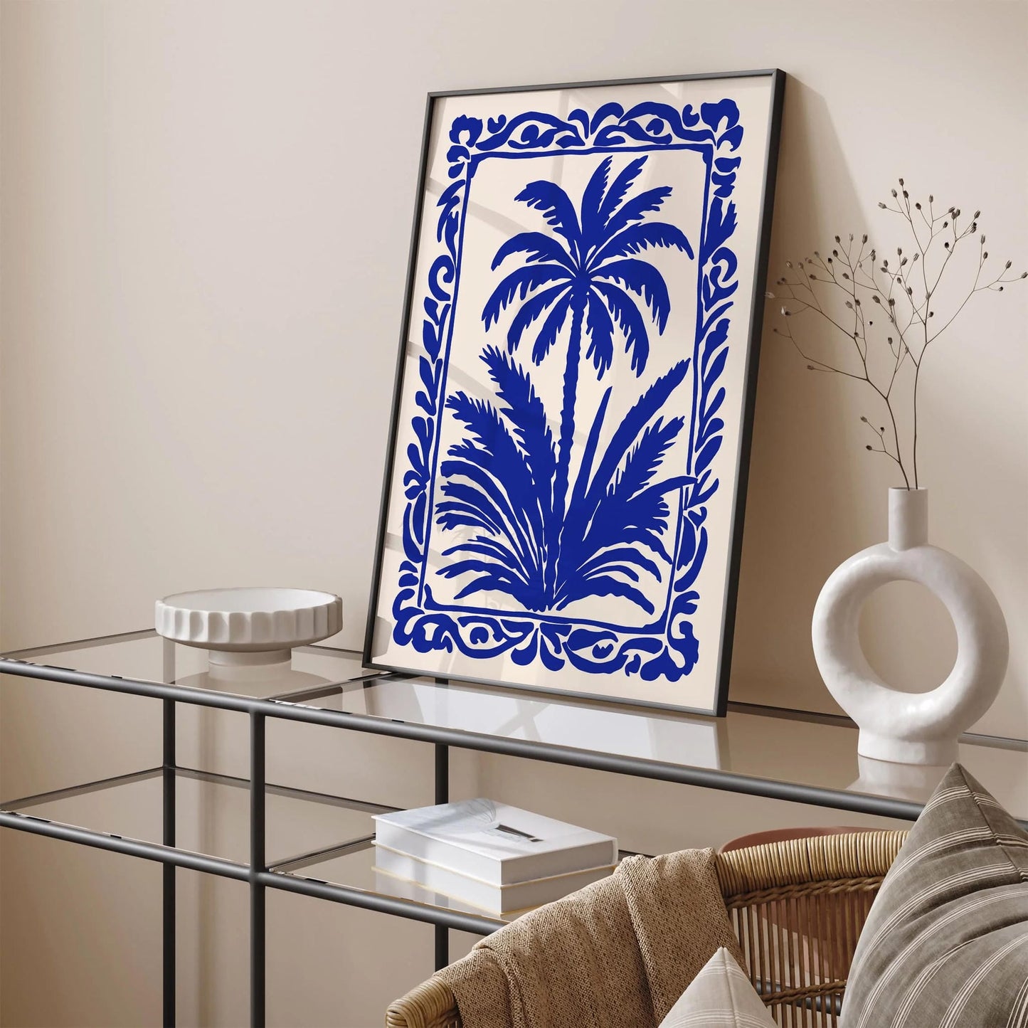 Blue Palm Tree Eclectic Wall Art